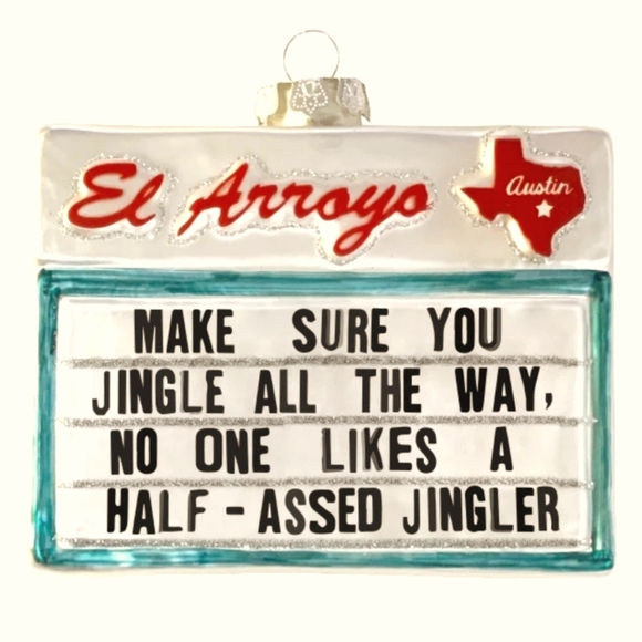 πHPπ Collectible Mercury Glass Christmas Ornament - Jingle All the Way - Picture 2 of 4